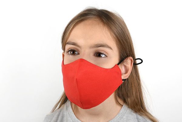 Детска предпазна маска за лице червено 2