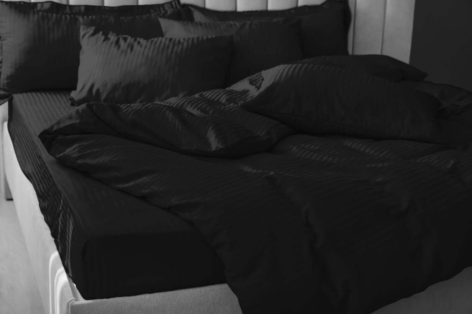 Черно - Спално бельо Памучен сатен