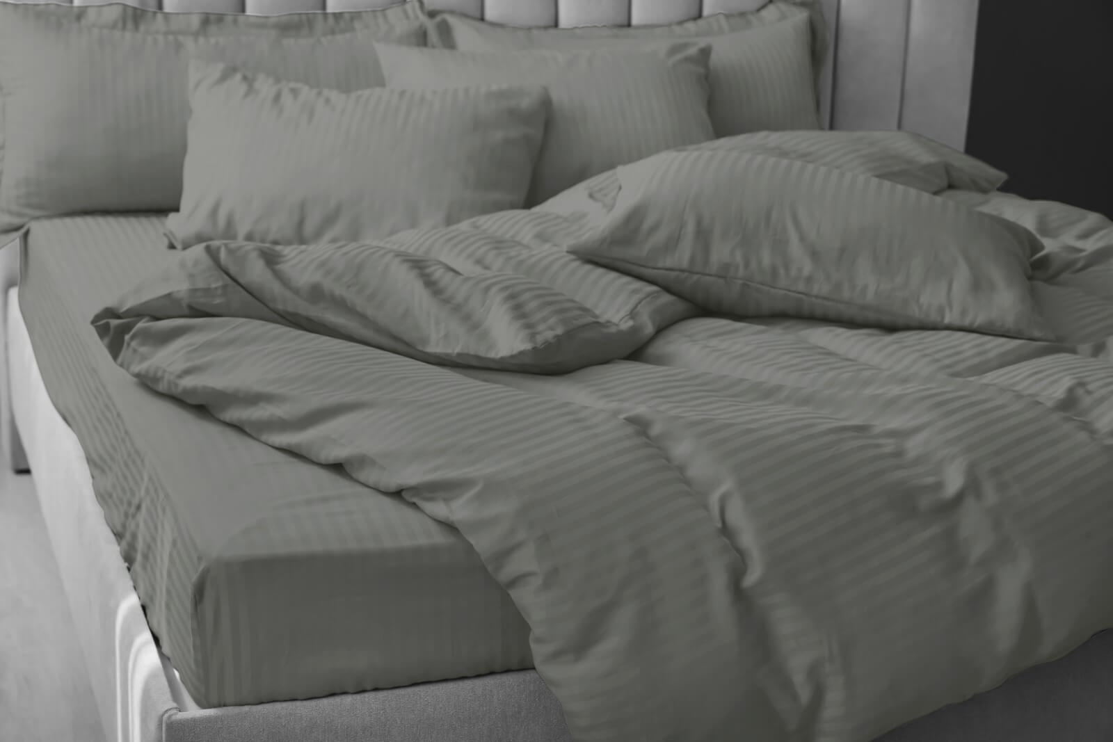 Сребърно сиво - Спално бельо Памучен сатен